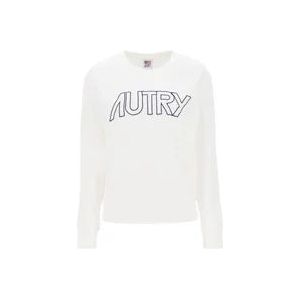 Autry Geborduurd Logo Sweatshirt , White , Dames , Maat: M