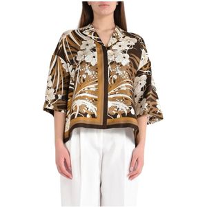 Max Mara Studio, Dames, Blouses & Shirts, Veelkleurig, Maat: XL Zijde,