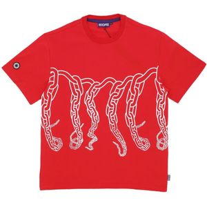 Octopus, Heren, Tops, Rood, Maat: S Katoen,