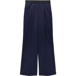 Msgm, Dames, Broeken, Blauw, Maat: 2XS Wol,