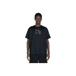 Burberry Katoenen T-Shirt met Grafische Print , Black , Heren , Maat: 2XL