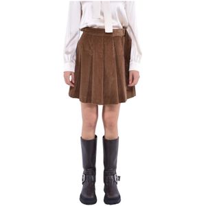 Weekend Max Mara - Korte Rok - Bruin - 100% Katoen