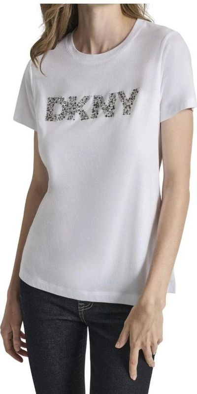 Dkny Satin Embroidery Edg T-shirt