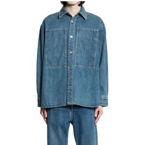 Jil Sander, Heren, Overhemden, Blauw, Maat: M Denim,