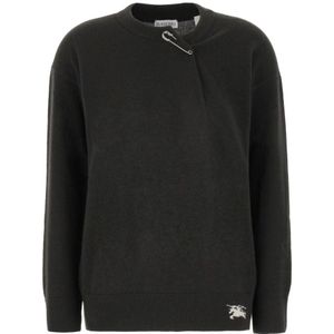 Burberry, Dames, Truien, Zwart, Maat: M Kasjmier,