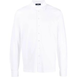 Herno, Heren, Overhemden, Wit, Maat: 3XL Katoen,