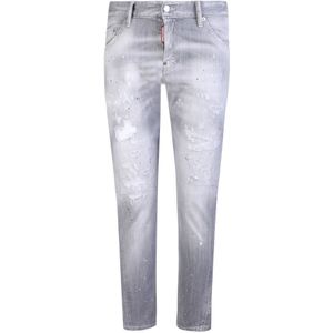 Dsquared2, Heren, Jeans, Grijs, Maat: M Katoen,