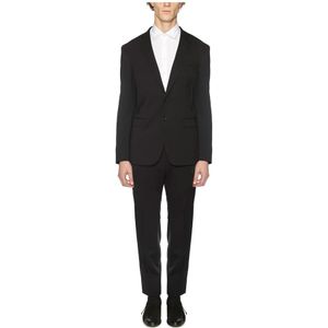 Tonello, Heren, Pakken, Zwart, Maat: S Wol,