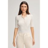 Joop! - Balta - Geribbelde Polo Trui - Wit - Halflange Mouwen