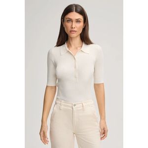 Joop! - Balta - Geribbelde Polo Trui - Wit - Halflange Mouwen