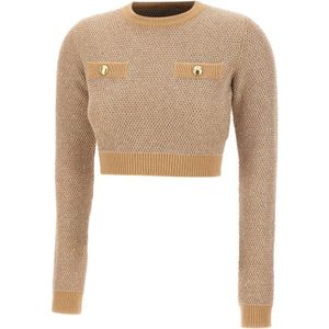 Elisabetta Franchi, Dames, Truien, Geel, Maat: L Wol,