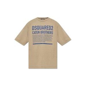 Dsquared2 T-shirt met logo , Green , Heren , Maat: S