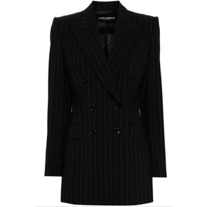 Dolce & Gabbana, Dames, Jassen, Zwart, Maat: M Wol,