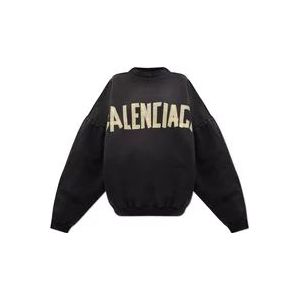 Balenciaga Vintage Effect Sweatshirt , Black , Dames , Maat: XL