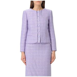 Emporio Armani, Dames, Jassen, Paars, Maat: M Tweed,