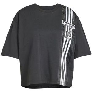 Adidas - La Adibreak Crop Tee - Crop Top - Zwart - Katoen