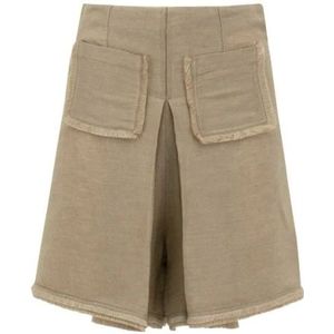 MVP wardrobe, Dames, Korte broeken, Beige, Maat: S Linnen,