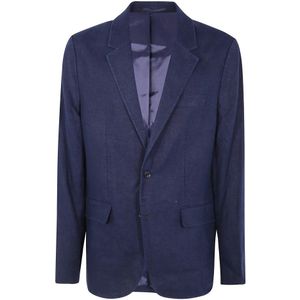 Michael Kors, Heren, Jassen, Blauw, Maat: 2XS Linnen,