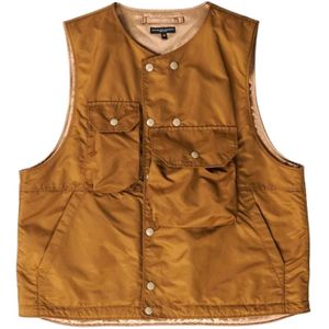 Engineered Garments, Heren, Jassen, Bruin, Maat: M Satijn,