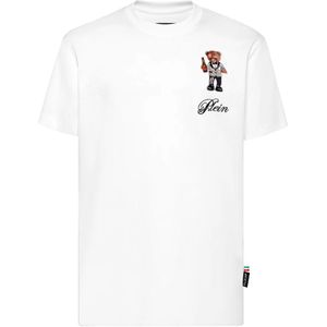 Philipp Plein, Heren, Tops, Wit, Maat: S Katoen,