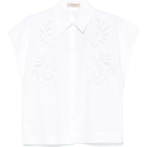 Twinset, Dames, Blouses & Shirts, Wit, Maat: XS Katoen,