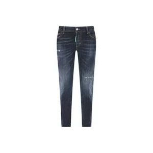 Dsquared2 Slim-Fit Donkerblauwe Jeans voor Moderne Vrouwen , Blue , Dames , Maat: 2XS