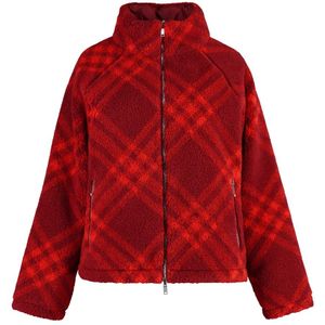 Burberry Omkeerbare Fleece Bomberjack , Red , Dames , Maat: 2XS