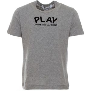 Comme des Garçons Play, Heren, Tops, Grijs, Maat: 2XL Katoen,