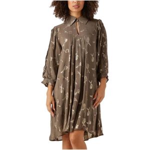 Bruuns Bazaar, Dames, Jurken, Bruin, Maat: XS Viscose,