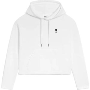 Ami Paris, Dames, Sweatshirts & Hoodies, Wit, Maat: S Katoen,