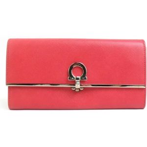 Salvatore Ferragamo Pre-owned, Dames, Pre-owned, Roze, Maat: ONE Size Leer,