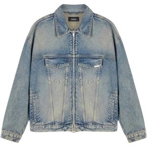 Represent, Heren, Jassen, Blauw, Maat: L Denim,