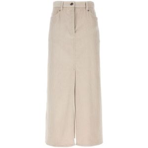 Brunello Cucinelli, Dames, Rokken, Beige, Maat: XL