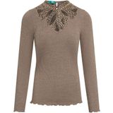 TOOche - Longsleeve - Bruin - Mokka - Met Lange Mouwen - Zijde