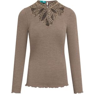 TOOche - Longsleeve - Bruin - Mokka - Met Lange Mouwen - Zijde