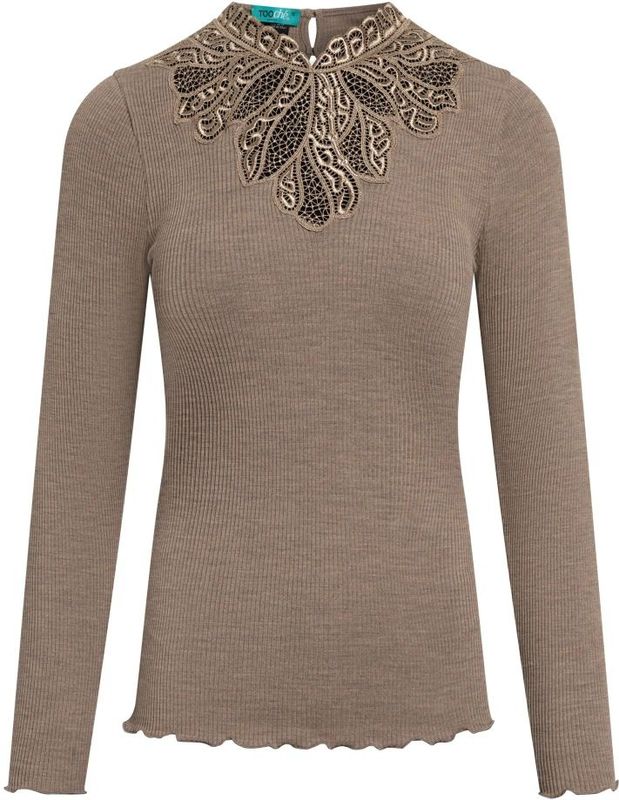 TOOche - Longsleeve - Bruin - Mokka - Met Lange Mouwen - Zijde