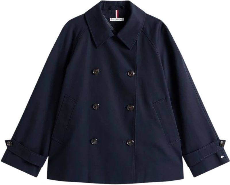 Tommy Hilfiger - COTTON REG SHORT TRENCH COAT - Trenchcoat - Desert sky