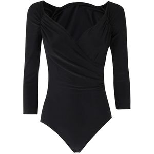 Norma Kamali, Dames, Tops, Zwart, Maat: XS Leer,