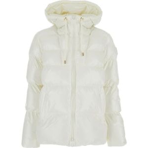 Pinko - Eleodoro Down Jacket - Gewatteerde Pufferjas - Wit - Met Capuchon