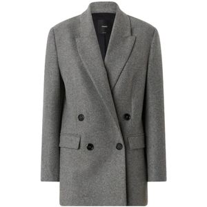 Pinko, Dames, Jassen, Grijs, Maat: 2XS Wol,