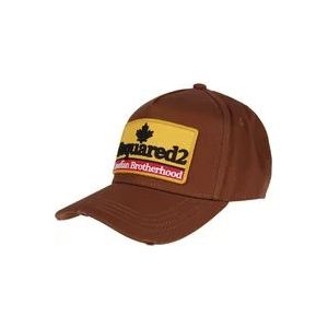 Dsquared2 Canadese Patch Baseball Pet , Brown , Heren , Maat: ONE Size
