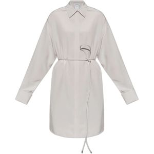 Sportmax, Dames, Jurken, Grijs, Maat: XS Zijde,