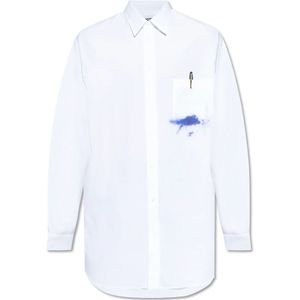 Moschino, Heren, Overhemden, Wit, Maat: M Katoen,