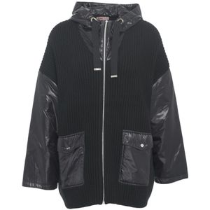 Herno, Dames, Truien, Zwart, Maat: S Nylon,