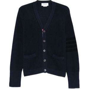 Thom Browne, Heren, Truien, Blauw, Maat: M Katoen,