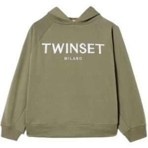 Twinset, Dames, Sweatshirts & Hoodies, Groen, Maat: L Katoen,
