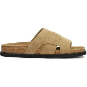 Kazar - Heren - Teenslippers - Beige - Suède
