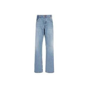Balmain Contrast-effect denim straight cut jeans , Blue , Heren , Maat: W31