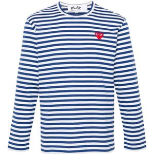 Comme des Garçons Play, Dames, Tops, Blauw, Maat: XL Katoen,