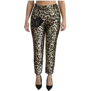 Dolce & Gabbana, Dames, Broeken, Geel, Maat: S Zijde,